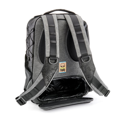 Valkyrie camera backpack with adjustable dividers, tripod holder, water-resistant fabric, and padded interior for photography gear
