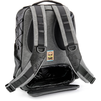 Valkyrie camera backpack with adjustable dividers, tripod holder, water-resistant fabric, and padded interior for photography gear
