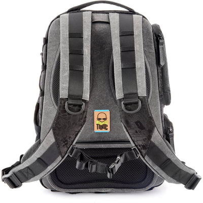 Valkyrie camera backpack with adjustable dividers, tripod holder, water-resistant fabric, and padded interior for photography gear
