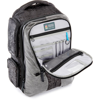 Valkyrie camera backpack with adjustable dividers, tripod holder, water-resistant fabric, and padded interior for photography gear
