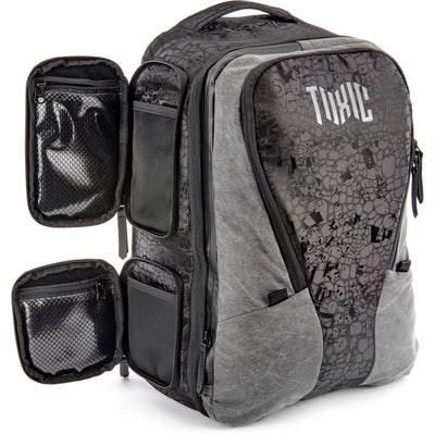 Valkyrie camera backpack with adjustable dividers, tripod holder, water-resistant fabric, and padded interior for photography gear
