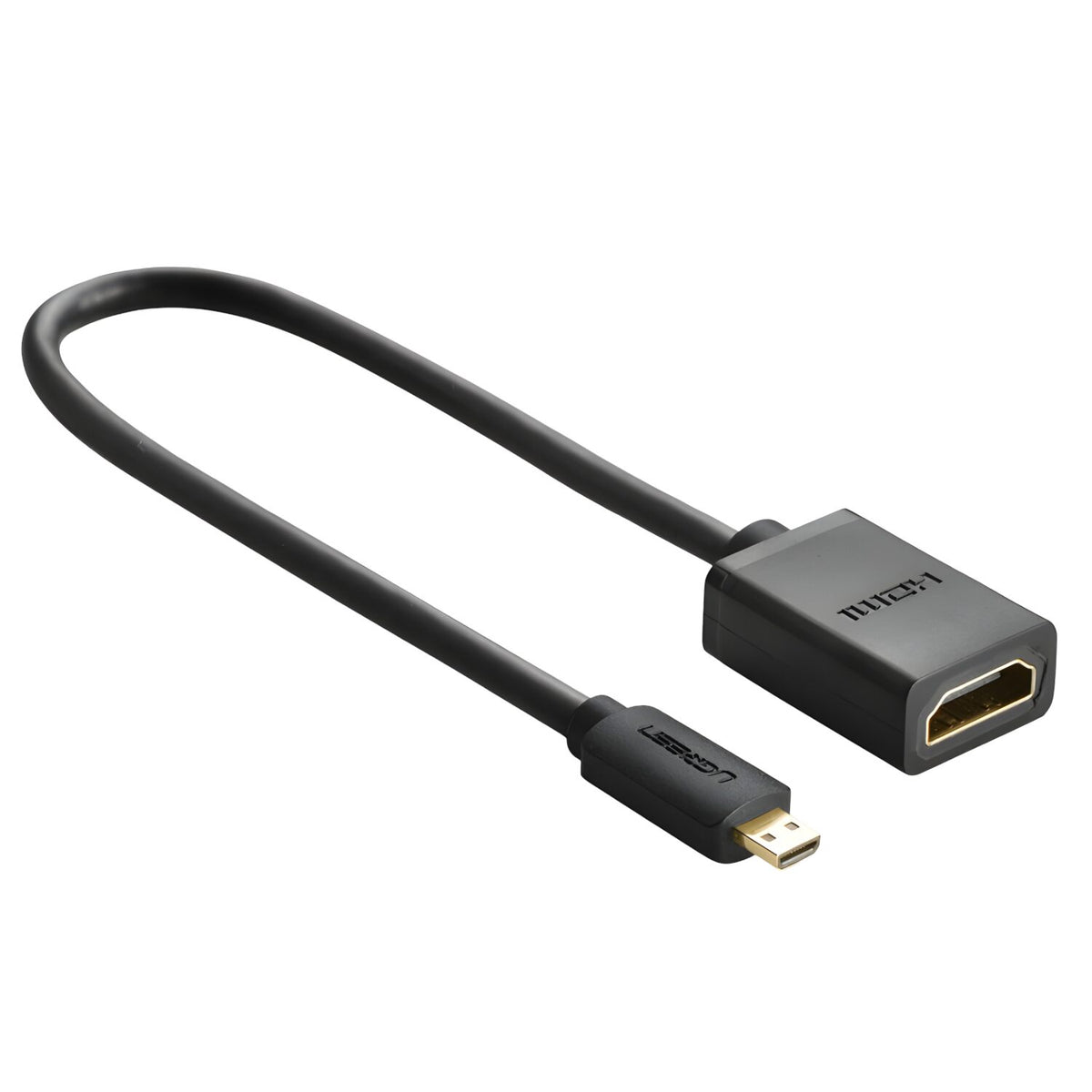 UGREEN Micro HDMI Male to HDMI Female Adaptor 20 cm Cable Black