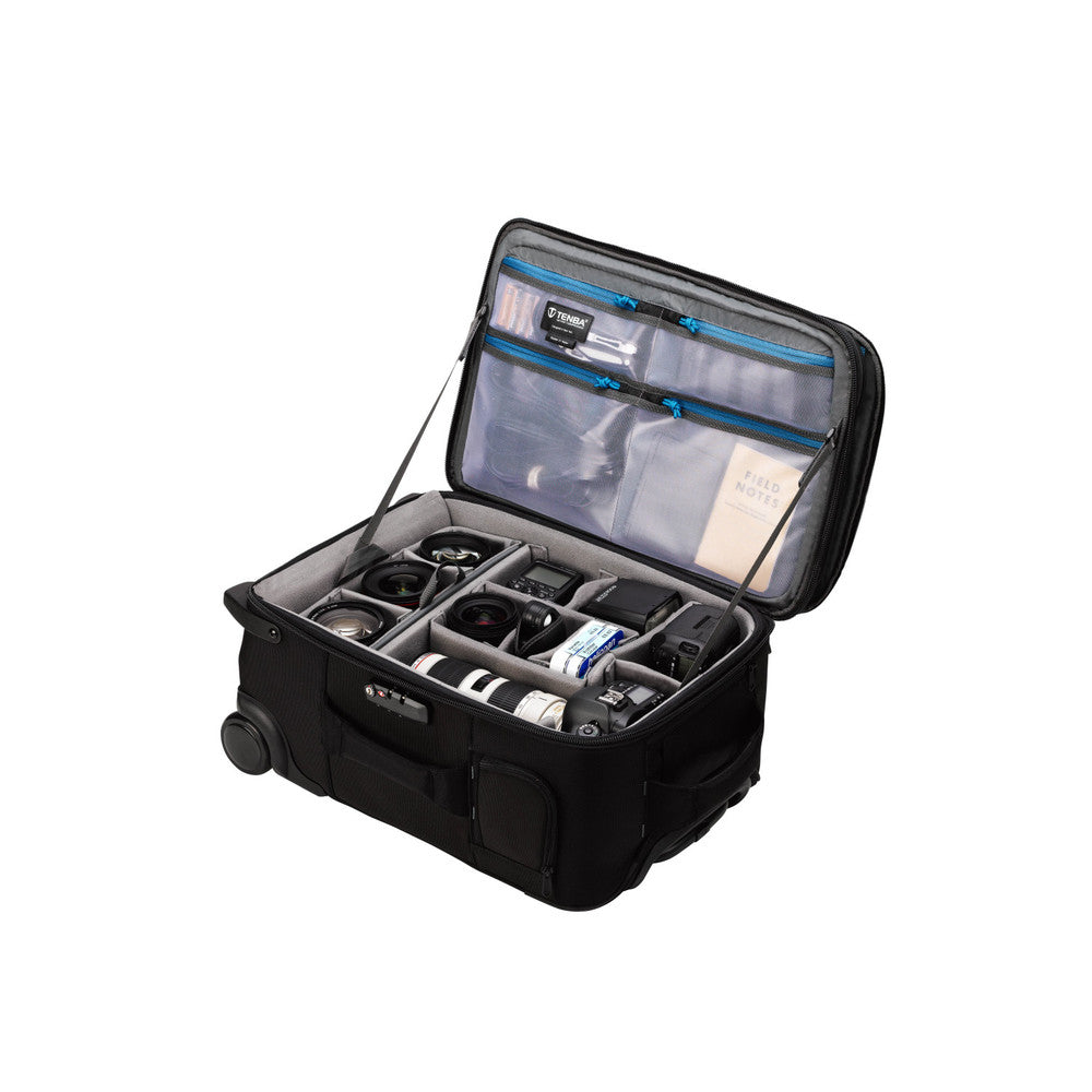 Tenba Roadie Roller professional camera bag with durable wheels, protective padding, and travel-ready design for photographers and filmmakers.