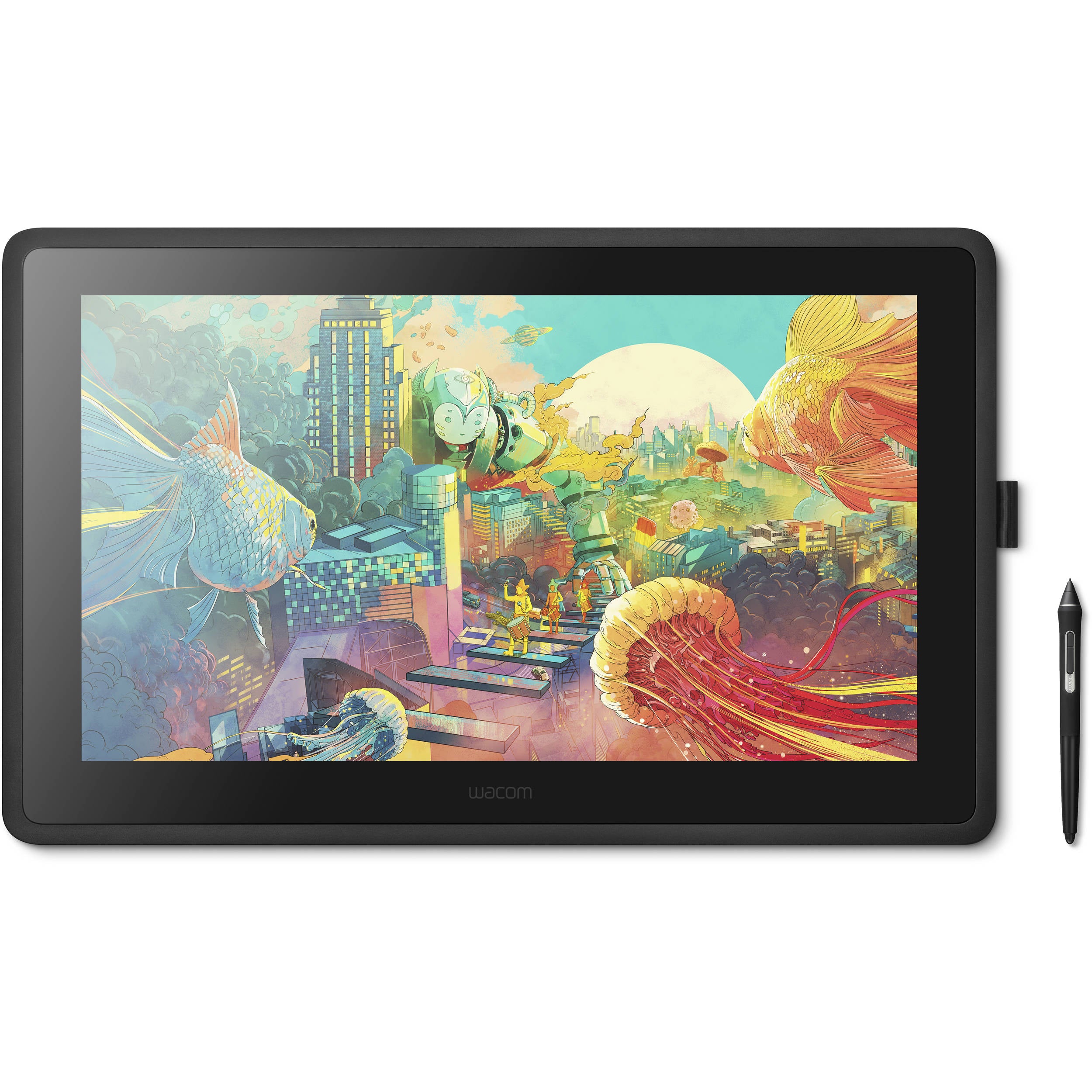 Wacom Cintiq 22 drawing tablet showing 8192-level pressure-sensitive Pro Pen 2 stylus