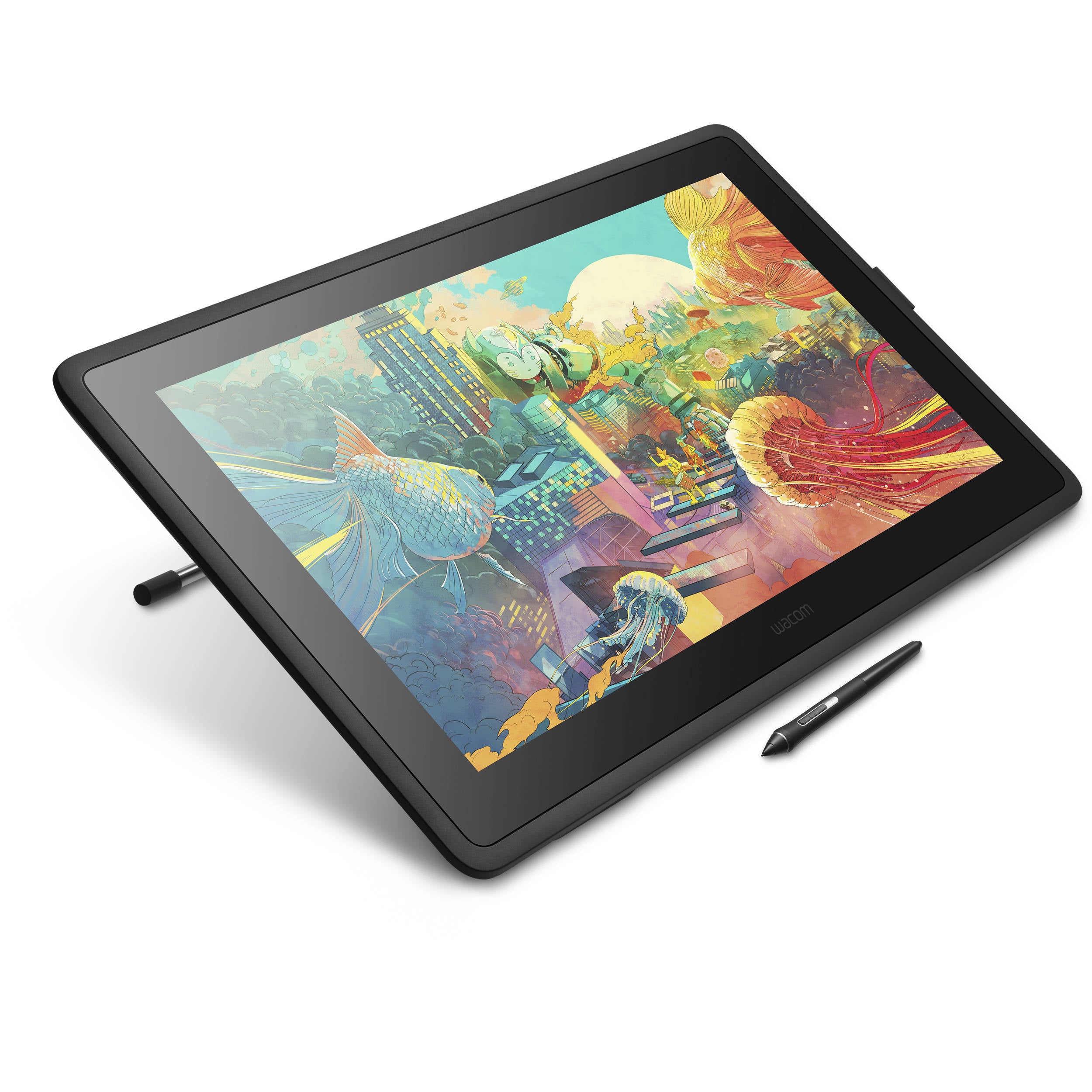 Wacom Cintiq 22 drawing tablet showing 8192-level pressure-sensitive Pro Pen 2 stylus