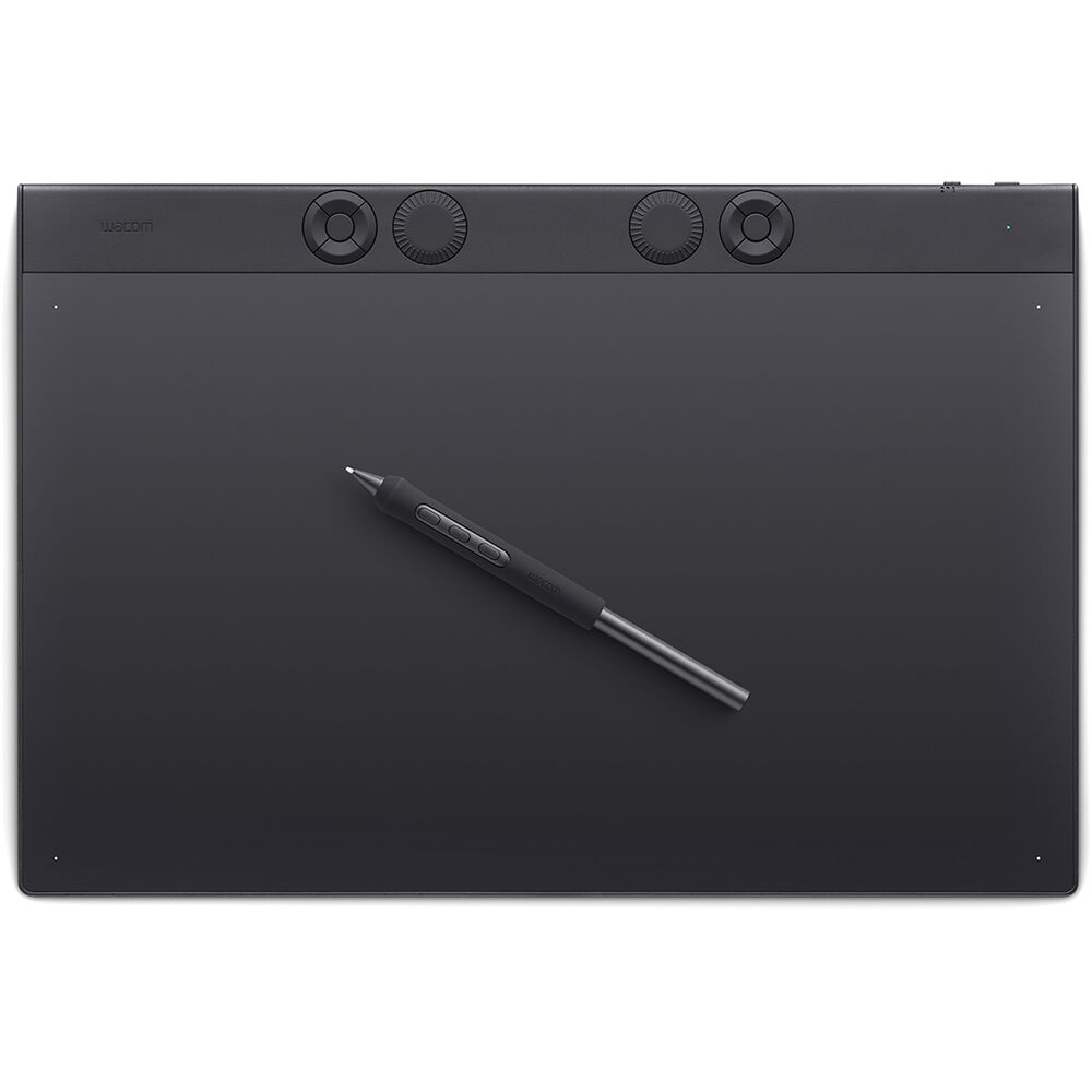 Wacom Intuos Pro tablet with customizable pen and controls.