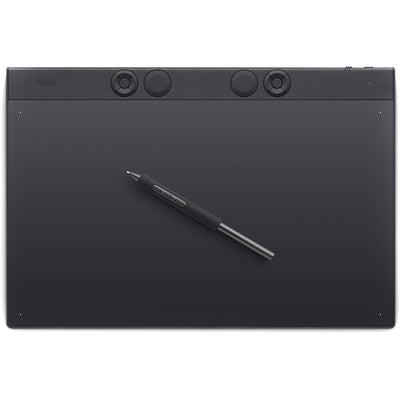 Wacom Intuos Pro tablet with customizable pen and controls.