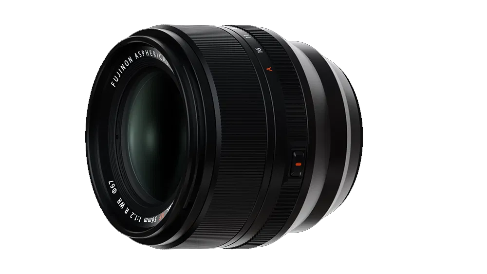 FUJIFILM XF 56mm f/1.2 R WR Lens for portraits and low-light photography with weather-sealed design and fast f/1.2 aperture.