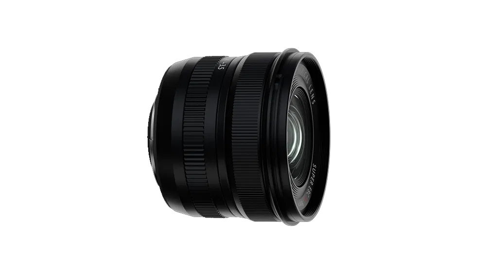 FUJIFILM XF 8mm f/3.5 R WR ultra-wide prime lens with weather sealing, compact design, and sharp edge-to-edge image quality.
