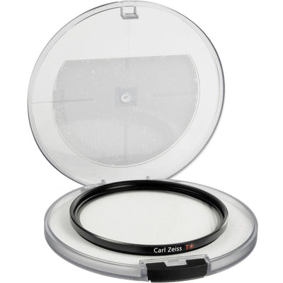 Zeiss 58mm UV Filter with T* anti-reflective coating for lens protection and clarity.