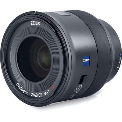 Zeiss Batis 40mm f/2 CF Lens for Sony E. Fast f/2 aperture, Close Focus design, OLED display, and weather-sealed construction for versatile shooting.