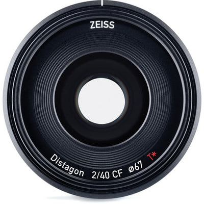 Zeiss Batis 40mm f/2 CF Lens for Sony E. Fast f/2 aperture, Close Focus design, OLED display, and weather-sealed construction for versatile shooting.