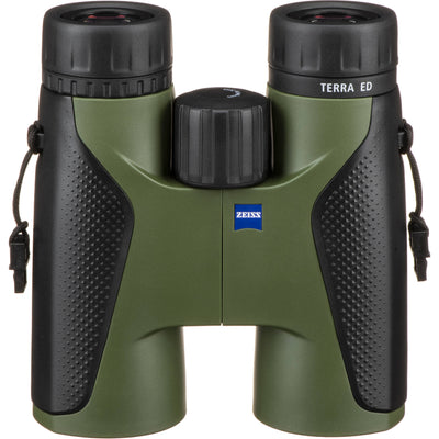 Zeiss Terra ED 8x42 binoculars with ED glass, waterproof design, 8x magnification, and compact build for hunting and outdoor use.