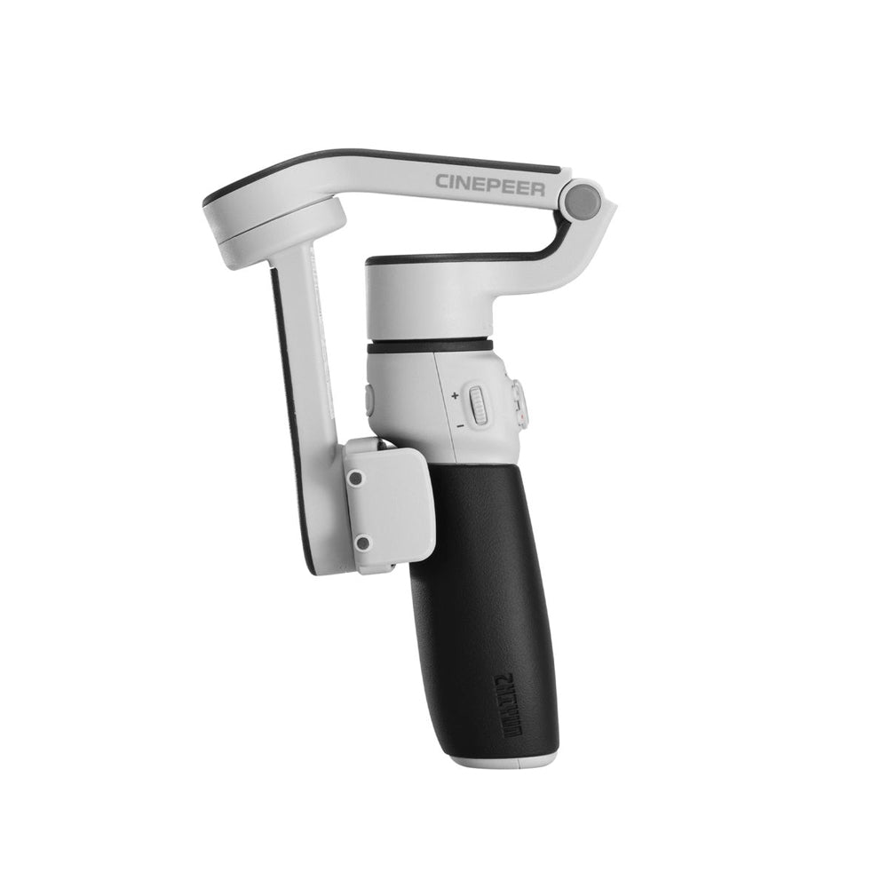 Zhiyun Cinepeer CQ5 compact gimbal stabiliser with extension rod and smartphone support up to 280 g.