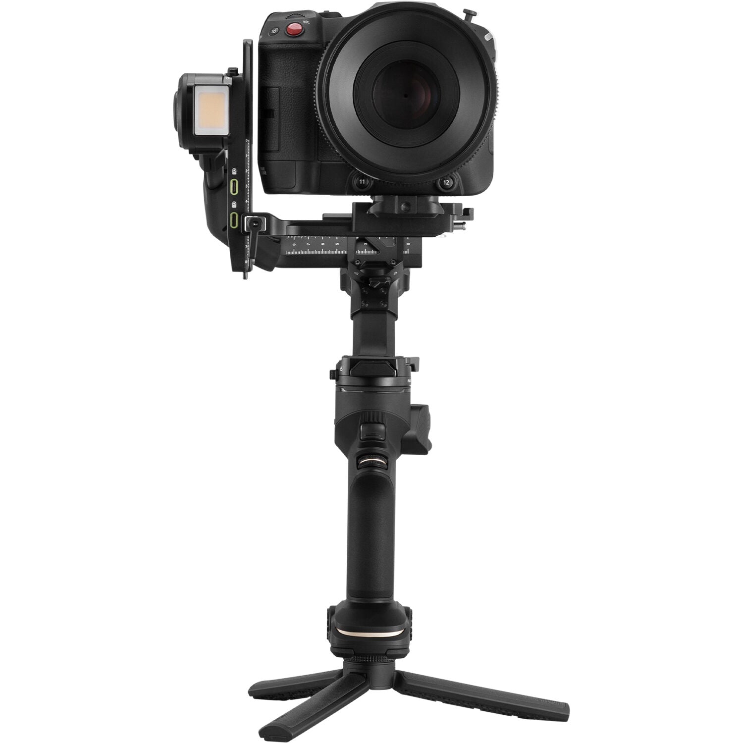 Zhiyun Crane 4 professional gimbal stabiliser for cameras up to 10 kg with sling grip and fill light.
