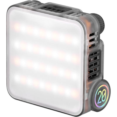 Zhiyun Fiveray M20 RGB LED light combo with full color spectrum and adjustable brightness.