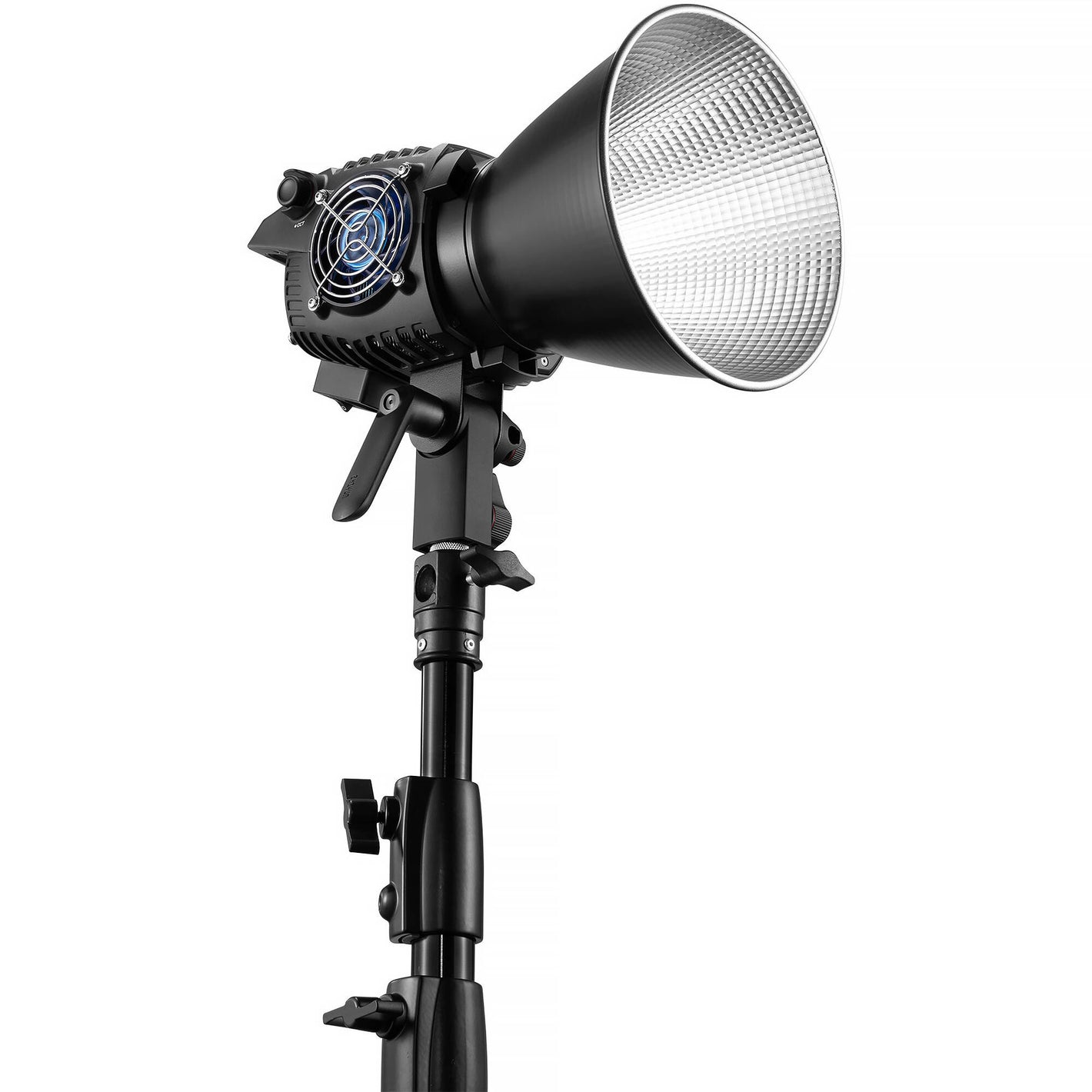 Zhiyun Molus B100 100 W bi-color COB LED monolight — compact black fixture with integrated reflector and Bowens-mount front.