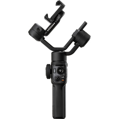 Black camera stabilizer on a white background