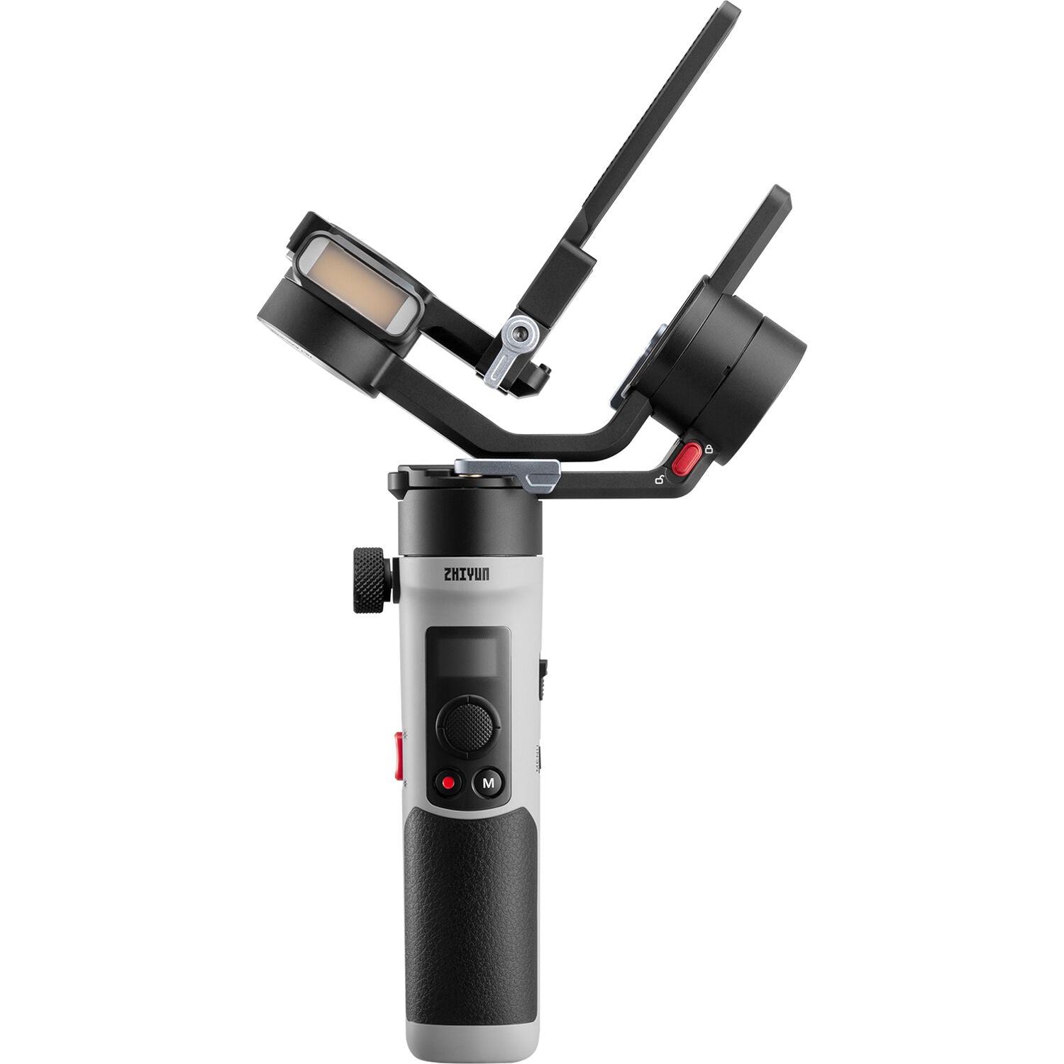 Zhiyun CRANE-M2 S handheld gimbal with LED light.