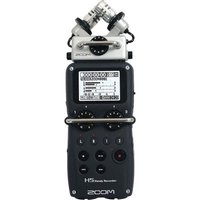 The Zoom H5 Portable Digital Audio Recorder is a versatile, portable recorder with six interchangeable mic capsules that swap out as easy as camera lenses.
