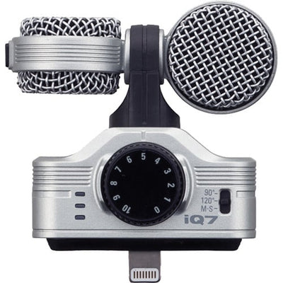 Zoom iQ7 Mid-Side Stereo Microphone for iOS with Lightning connector.