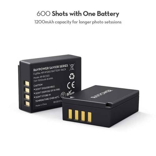 RAVPower Battery & Charger for Fujifilm NP-W126S