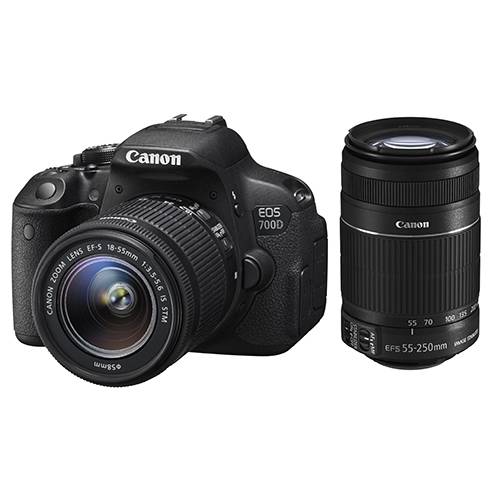 canon eos 700d dslr camera double lens kit with 18 55mm is stm and 55 250mm is
