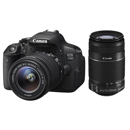 Canon EOS 700D DSLR Camera, 18-55mm IS STM and 55-250mm IS