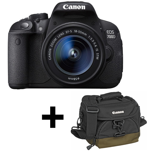 canon eos 700d dslr camera and 18 55mm stm lens kit with canon 100eg bag