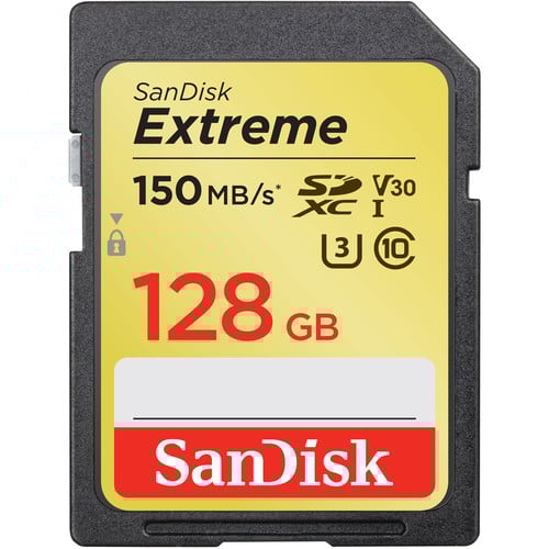 SanDisk Extreme 128GB UHS-1 SDXC Memory Card (150MB/s)